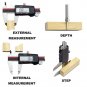 Caliper Digital Stainless Steel Electronic LCD Micrometer Measuring 0- 6" 8" 12"