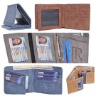 Men's Slim RFID Blocking Vintage Leather Trifold Wallet Credit Card ID Holder