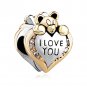 I Love You Charms Bead Heart Teddy Bear Crystal Birthstone Pandora Bracelet Gift