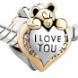 I Love You Charms Bead Heart Teddy Bear Crystal Birthstone Pandora Bracelet Gift