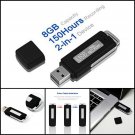USB Mini Voice Recorder Digital Spy Record 8GB Small Drive Audio Recording 150Hr