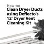 Deflecto Dryer Duct Cleaning Kit 12 Clear Clean Cleaner Remover Vent Lint Brush