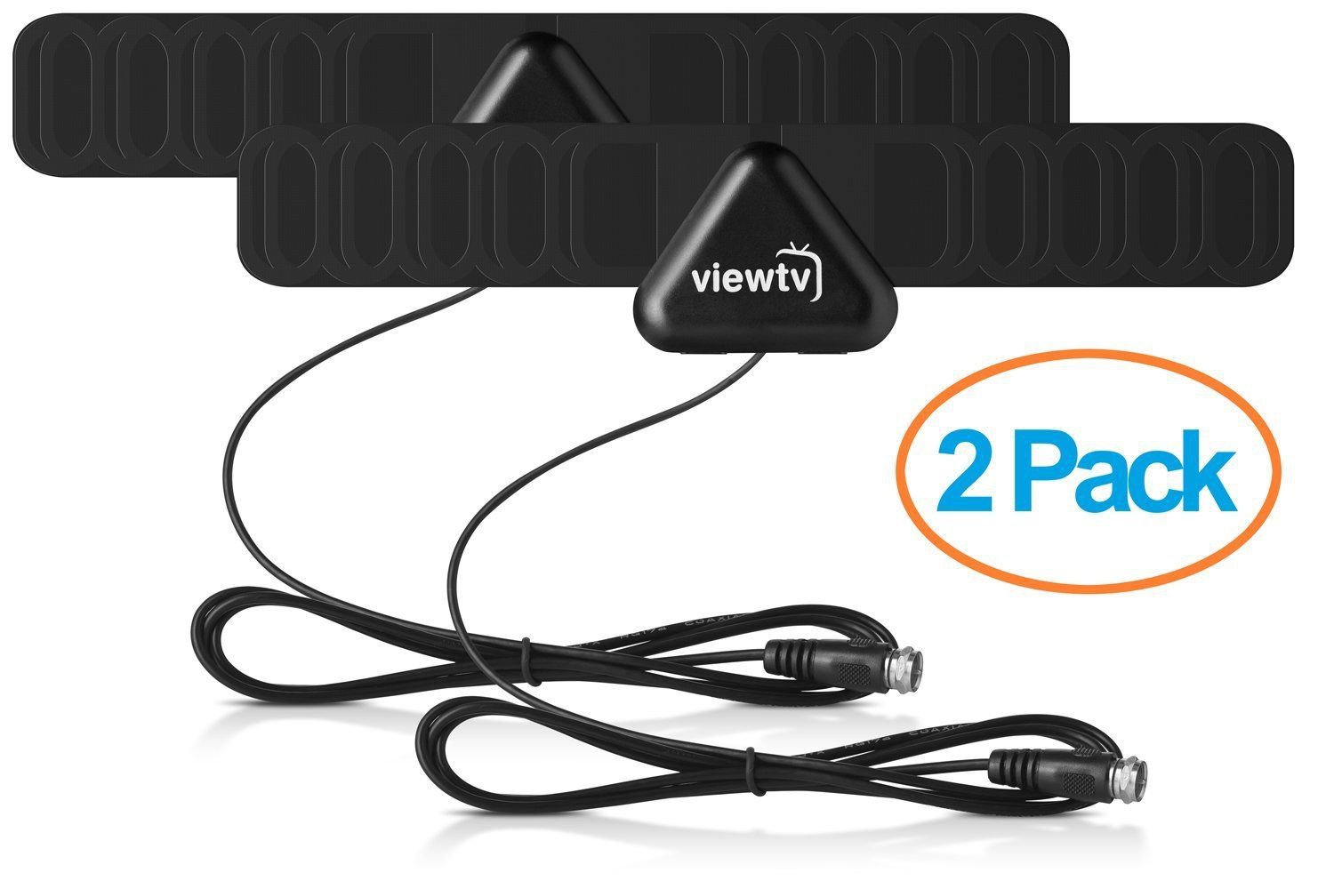 2 Pack Thin Mini Flat Indoor Antenna HD High Def TV Fox Scout HDTV DTV TVScout