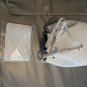 Pre Owned Mansur Gavriel White -Blue Bucket Bag Large 12x9 inch