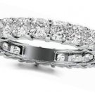 White Gold Plated Cushion Cut Eternity Band Ring, CZ Band,Stackable Bands