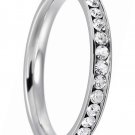 White Stainless Steel Eternity Ring Band CZ Wedding