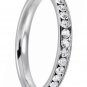 White Stainless Steel Eternity Ring Band CZ Wedding