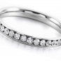 White Stainless Steel Eternity Ring Band CZ Wedding