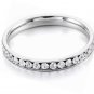 White Stainless Steel Eternity Ring Band CZ Wedding