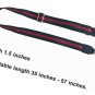 Wide Shoulder Strap Adjustable Replacement Belt Guitar Style Canvas Gold Buckles