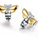 S925 Sterling Silver Stud Earrings Lovely Honey Bee Dangle Earring Handmade
