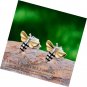 S925 Sterling Silver Stud Earrings Lovely Honey Bee Dangle Earring Handmade