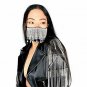 Rhinestone Face Mask Bling Bling Mask Glitter Face Mask Sparkly Mask with Tassel