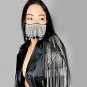 Rhinestone Face Mask Bling Bling Mask Glitter Face Mask Sparkly Mask with Tassel