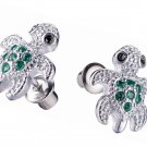 Steel Hypoallergenic Stud Earrings, Turtle for Girls with Secure Safety Screw B