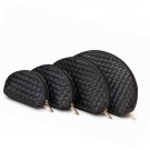 4 Set of Cosmetic Bag for Women Weave Checkered Make Up Travel Pouch