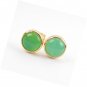 9MM Gold Plated Round Multi-kind Stone Stud Earrings for Women