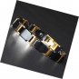 Men's Black Ceramic Gold Titanium Steel Magnetic Therapy Link Bracelet