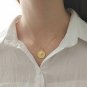 925 Sterling Silver 18K Gold Filled Lucky Coin Pendant Necklaces Gift box