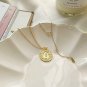 925 Sterling Silver 18K Gold Filled Lucky Coin Pendant Necklaces Gift box