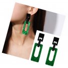 Geometric Acrylic Earrings,Vintage Square Resin Dangle Statement Drop for Women