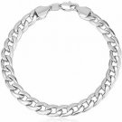 Men Platinum Plated Punk Cuban Link Chain Wrist Bracelet Wide 7mm Length 8.3"