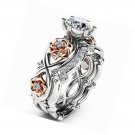 Cubic Zirconia Rings Set Rose Infinity Ring Size 9.5 Eternity Band White Gold