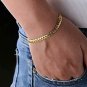 Cuban Link Chain Bracelet, 18k Gold Plated Italian 5mm Curb Bangle for Men Women