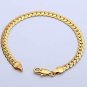 Cuban Link Chain Bracelet, 18k Gold Plated Italian 5mm Curb Bangle for Men Women