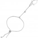 Shefashion Adjustable Silver Tone Cubic Zirconia Hand Chain Bracelets With Ring