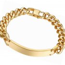 Stainless Steel Bracelet, Black/18K Gold Plated, Personalized Custom ID