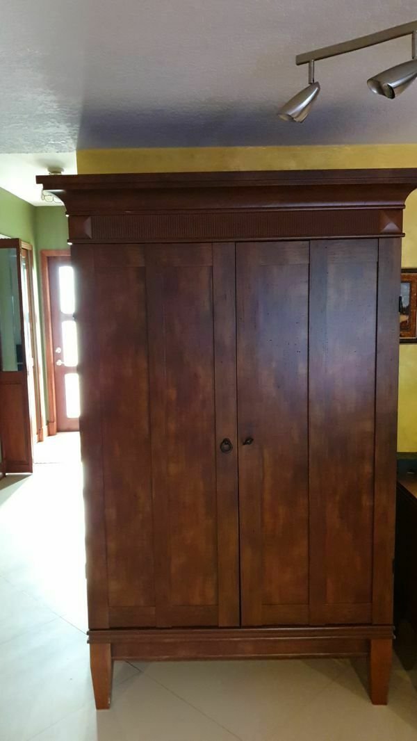 SAUDER Office Computer Armoire Desk Cherry computer Armoire desk