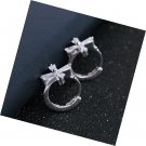 925 Sterling Silver Small Huggie Hoop Earrings Cubic Zirconia Ear Cuffs