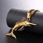 U7 Cool Swordfish Pendant 18K Gold Plated Punk Antique Necklace Men