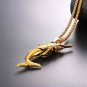U7 Cool Swordfish Pendant 18K Gold Plated Punk Antique Necklace Men