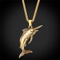 U7 Cool Swordfish Pendant 18K Gold Plated Punk Antique Necklace Men