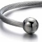 COOLSTEELANDBEYOND Elastic Adjustable Mens Stainless Steel Twisted Cable Bangle