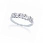 Sterling Silver Alternating Round Cut Cubic Zirconia Anniversary Band Ring