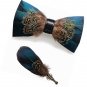 Men's Handmade Creative Natural Bird Feather Bow Tie Brooch Designer Party
