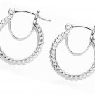 925 Sterling Silver/Stainless Steel Round Hoops Hoop Earrings