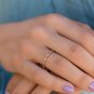 14k Gold Eternity Ring Thin Band Multicolor Cubic Zirconia CZ Promise Rings (6)