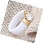Gold Color Stainless Steel Ceramic Rings with Cubic Zirconia Women