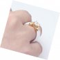 Gold Color Stainless Steel Ceramic Rings with Cubic Zirconia Women