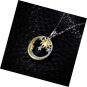 Sun Gold Moon Star Cubic Zirconia Pendant Necklace 925 Sterling Silver 18In Chan