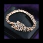 Rhinestone Leopard Head Hoop Earrings Animal bracelet necklace 18K Gold/Silver