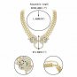 Rhinestone Leopard Head Hoop Earrings Animal bracelet necklace 18K Gold/Silver