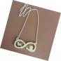 Crystal Infinity Puppy Paw Print Little Dog Paw Print Pendant Gold Tone Necklace
