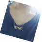 Crystal Infinity Puppy Paw Print Little Dog Paw Print Pendant Gold Tone Necklace