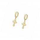 18K Gold Cross Earrings for Women - Small Hoop - Hoops - Huggie - Dangle