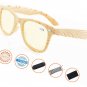 Computer Reading Glasses Bamboo Wood Design,Anti Blue Light UV Relieve Visual